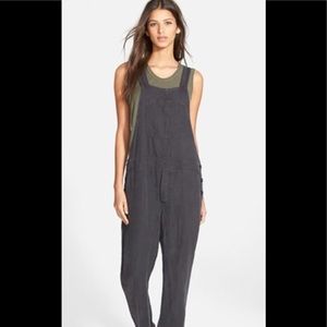 James Perse Cotton and Linen Overalls/Black/Size 4